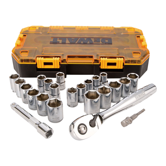 DWMT73813 1/2 Drive 소켓 세트 23PCS (Metric &amp; SAE)