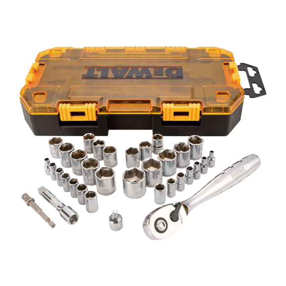 DWMT73804 3/8 & 1/4 Drive 소켓 세트 34PCS (Metric & SAE)