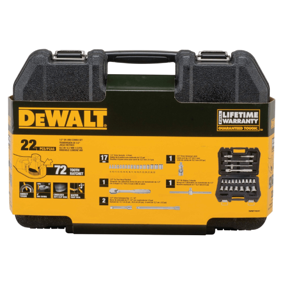 DWMT19241 1/2 Drive 소켓 세트 22PCS (Metric)